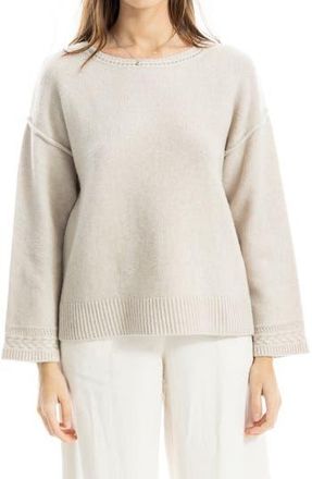 Max Studio Relaxed Crewneck Sweater in Heather Oatmeal at Nordstrom Rack, Size X-Small