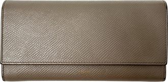 Celine Grayish Leather Long Wallet (Bi-Fold) (Pre-Owned)