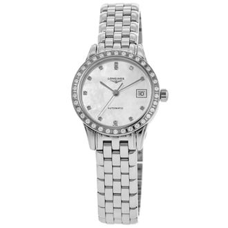 Longines Flagship Automatic Mother of Pearl Diamond Dial & Bezel Womens Watch L4.274.0.87.6