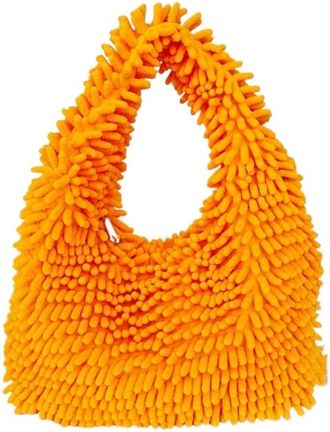 Generic Womens Plush Bags Plush Bag Purse Handbags Vintage Furry Ladies Shoulder Bags Fashion Girls Underarm Casual Tote(Orange)