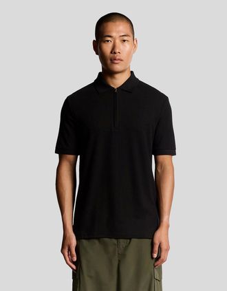 Lyle & Scott Lyle And Scott Mens Ottoman Half Zip Polo Shirt - Black - Size: 38
