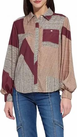 Lyss&eacute; Anish Elastic Cuff Shirt Blouse In Robust Composition
