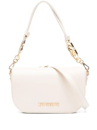 Love Moschino chain-link shoulder bag - women - Polyurethane - One Size - Neutrals