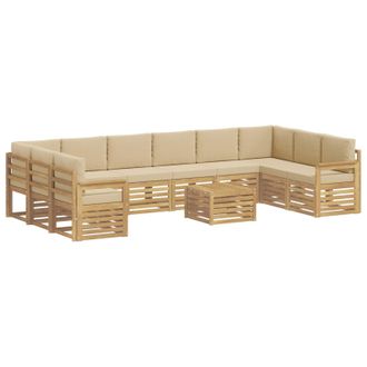 vidaXL Conjunto De Sof&aacute;s De Exterior 8 Pcs Blanco Y Beige Vidaxl