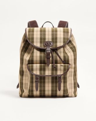 Valentino Garavani Zaino Valentino Garavani Antibes in tessuto check Uomo VERDE/BEIGE UNI