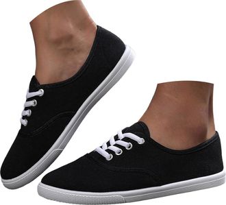 Generic Low-Top Slip Ons Shoes Womens Fashion Sneakers Casual Canvas Sneakers for Women Comfortable Flats Breathable Padded Insole Slip on Sneakers Women Low 