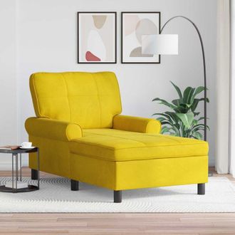 vidaXL vidaXL Chaise Lounge con cuscino Giallo 91 x 157 x 91 cm Velluto