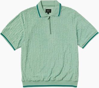 HUF Mens HUF Tether Jacquards Terry Jade Top - Green - Size: 42