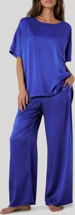 Lunya Washable Silk Pajamas in Cobalt Dream at Nordstrom, Size X-Large