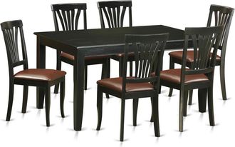 East West Furniture 7 Pc Dining room set -Kitchen Table and 6 Dining Chairs