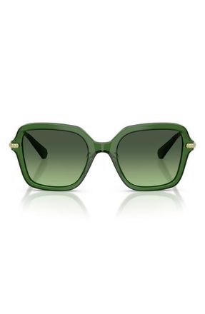 Swarovski 50mm Small Irregular Sunglasses in Transparent Dark Green /Green at Nordstrom