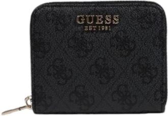 Guess Zwarte portemonnee met trendy print - Dames - Portefeuilles - Zwart - ONE Size - Leer - Accessoires