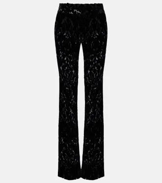 Gucci Pantalones anchos de terciopelo