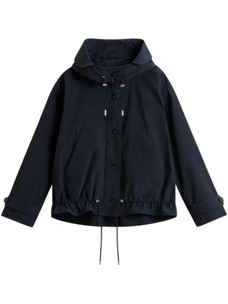 Woolrich short parka - women - Fabric - M - Blue