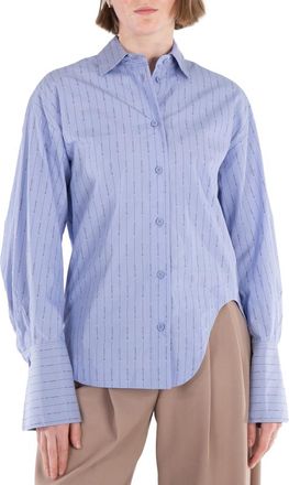 The Attico Eliza Logo Poplin Shirt, Brand Size 38 ( US Size 4 )