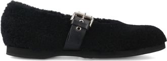 Premiata Ballerine in shearling con fibbia - Nero