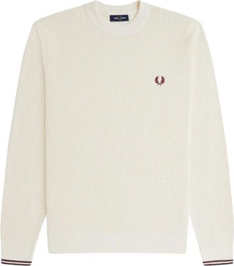 Fred Perry Round-neck Truien - Heren - Ronde hals truien - Wit - XS - Truien & Vesten