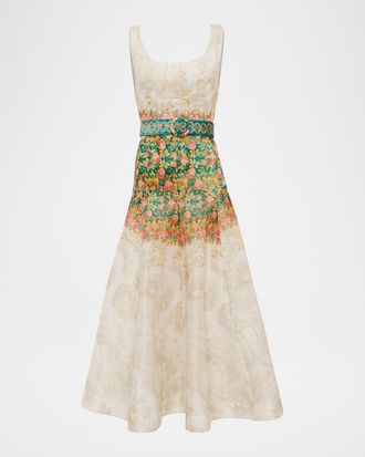 Aqua Blu Australia Phoebe Belted Midi Dress