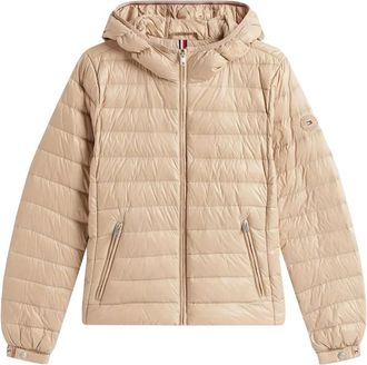 Tommy Hilfiger Jassen, Dames, Beige, S, Nylon, Down Reg Hooded Jacket