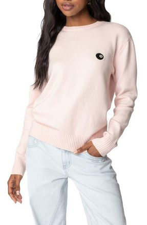 Edikted Magic 8 Embroidered Sweater in Light-Pink at Nordstrom, Size Medium