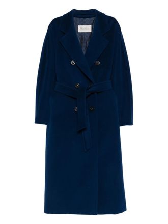 Max Mara buttoned belted double-breasted coat - Blue