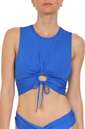 Robin Piccone Aubrey Tank Bikini Top In Blueberry