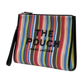 Marc Jacobs Womens Beaded Multicolor Striped Clutch Synthetic Wallet
