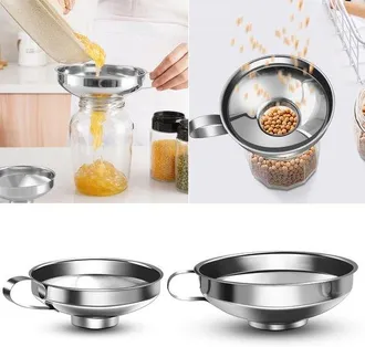 OEM Juego De Embudos De Acero Inoxidable Para Conservas, 2 Piezas (grande + Peque&ntilde;o), Embudo De Acero Inoxidable Apto Para Alimentos, Frijoles Rojos