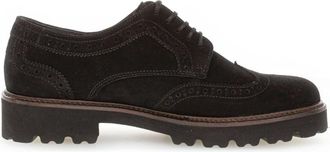Gabor Veterschoen met su&egrave;de bovenkant - Dames - Veterschoenen - Zwart - 43 EU - Su&egrave;de - Schoenen