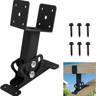 OEM Kit De Soportes Para Alzados De Techo De Cenador, Soporte De Montaje De Techo Resistente De 3-1/2 Pulgadas, Color Negro, Para Cenadores Con Postes De 