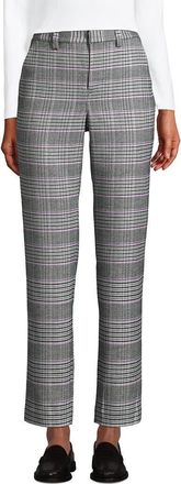 Lands End High Rise Brushed Flannel Tapered Ankle Pants in Pink Amethyst Glen Plaid at Nordstrom, Size 10