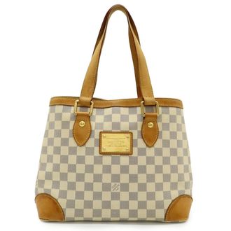 Louis Vuitton White Damier Azur Pvc Coated Canvas Handbag Shoulder Bag Tote Bag (Pre-Owned)