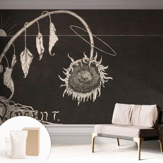 Tulup Carta Da Parati Non Tessuto - Con Colla Gratuita - Con Motivi Moderni - Design Elegante Per Pareti Girasole Nostalgico 312x219 Cm
