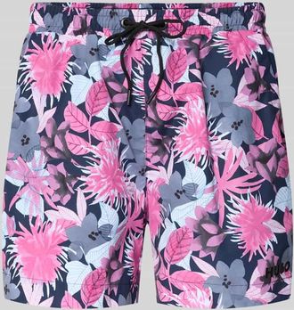 HUGO BOSS Regular Fit Badeshorts mit Allover-Muster Modell CALALA in Pink, Gr&ouml;&szlig;e XXL