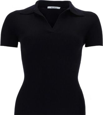 Max Mara Mxmalbero Polo Shirt - Dames - Polos - Blauw - XS - Wol - Tops