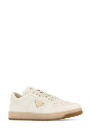 Prada Mens Ivory Nappa Leather Downtown Sneakers Avorio Agnello