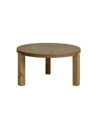 Hannun Mesa de centro circular color marrón, 80x42 cm