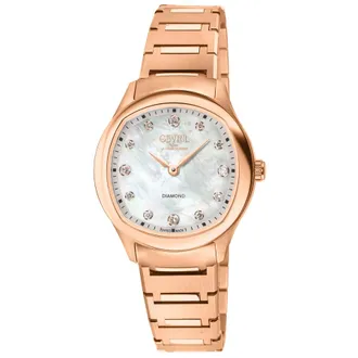 Gevril Group Morcote Diamond Mother of Pearl Dial Ladies Watch 19051B