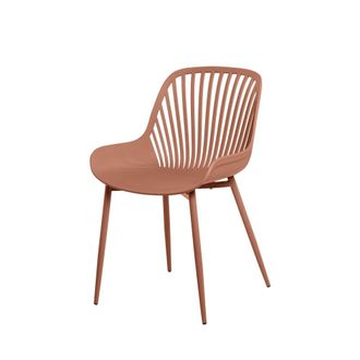 Koketto Home Silla de polipropileno terracota con patas met&aacute;licas