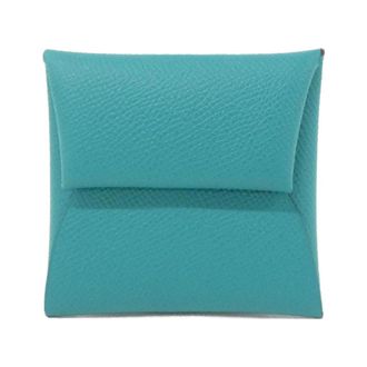 Herm&egrave;s Blue Paon Epsom Leather Coin Purse/Coin Case (Pre-Owned)
