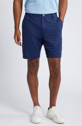Johnnie-O Fusionn Stretch Nylon Chino Shorts in Navy at Nordstrom, Size 38