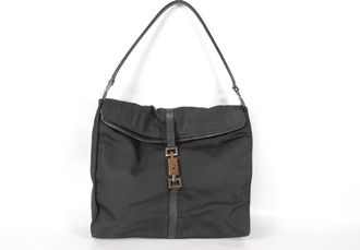 Gucci Jackie Bag Nylon Black Nylon Bag (Pre-Owned)