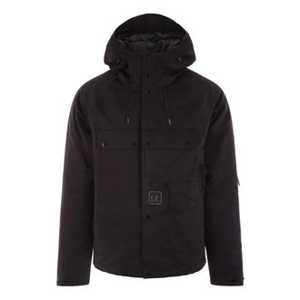 C.P. Company Technische stoffen jas met veren-ge&iuml;soleerde binnenjas - Heren - Winterjassen - Zwart - M - Leer - Jassen