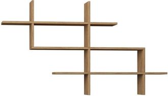 Dmora Dmora - Estantería Aieta, Estante, Estante de pared, Estanterías multiusos, 150x22 h82 cm, Roble