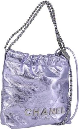 Chanel Pre-owned Leren Bucket Bag - Dames - Vintage Tas - Paars - ONE Size - Leer - Vintage