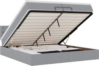 vidaXL Estructura De Cama Otomana Con Colch&oacute;n Gris Claro 200x200 Cm Vidaxl