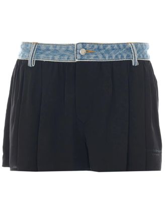 Alexander Wang Black Mid-Rise Denim Waistband Shorts