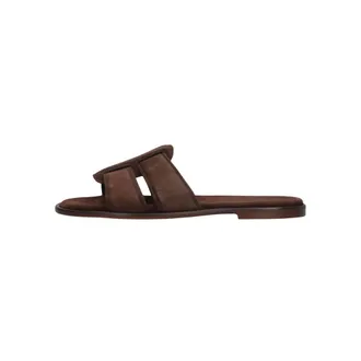 Notre-V Schoenen, Dames, Bruin, 40 EU, Leer, Nv-1005 Flat Sandal