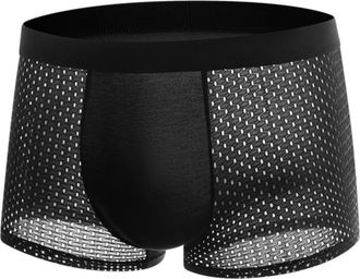 Generic Mens Bamboo Boxers Shorts | Quick Dry Ice Silk Underwear Trunks | Anti Chafing Underpants | Soft Breathable Hipster Boxers Briefs | Stretch Fit Boxers