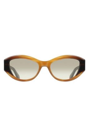 Ferragamo 55mm Oval Sunglasses in Honey Horn/Dark Tortoise at Nordstrom